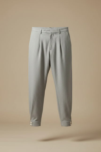 Pantalon Japonais Gris Ample Coton Décontracté Homme - vue 3