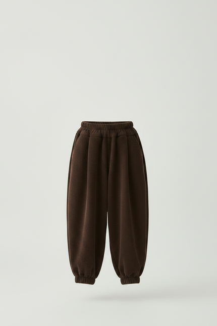 Pantalon Japonais Marron Côtelé Ample Enfant Hiver - Cordé - vue 3