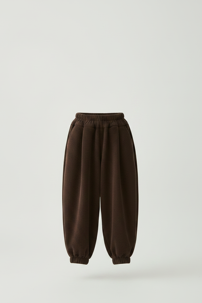 Pantalon Japonais Marron Côtelé Ample Enfant Hiver - Cordé - vue 3