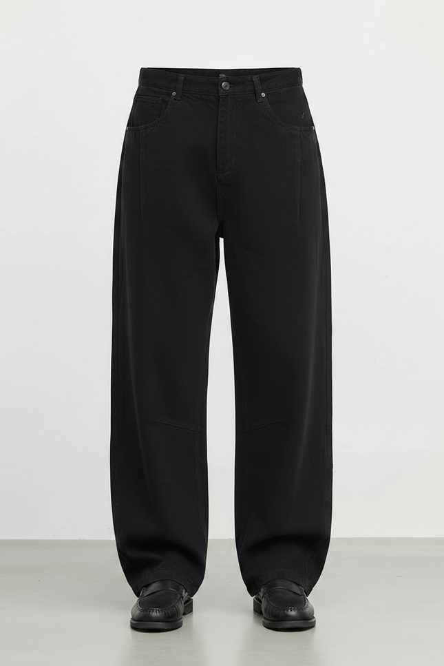 Pantalon Japonais Noir Large Coton Décontracté Homme - vue 3