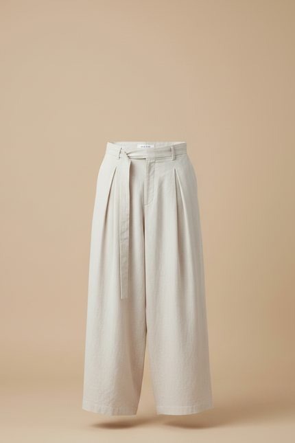 Pantalones Estilo Japones - Beige Lin - vue 3