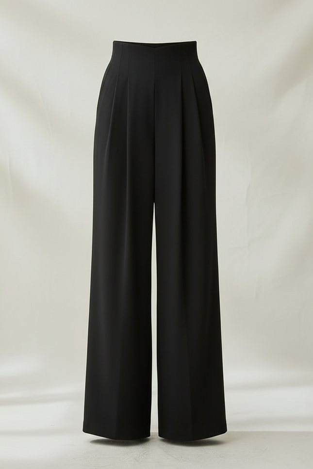 Pantalon Japonais Noir Fluide Plissé Ample Femme - Polyester - vue 3