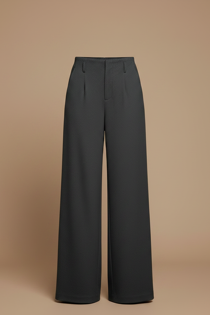 Pantalon Japonais Gris Ample Laine Élégant Décontracté Femme - vue 3