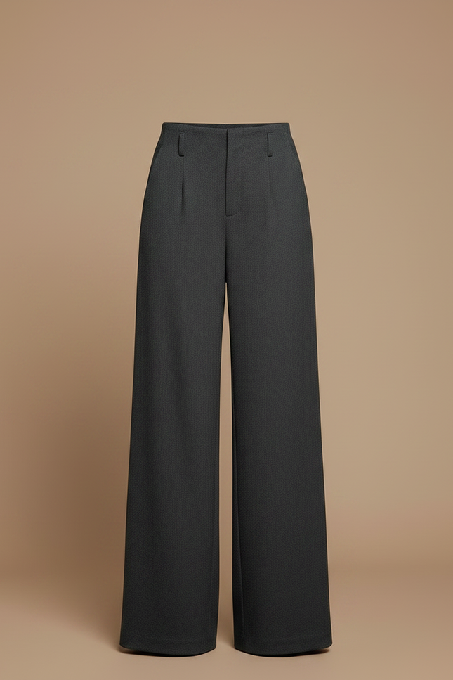 Pantalon Japonais Gris Ample Laine Élégant Décontracté Femme - vue 3