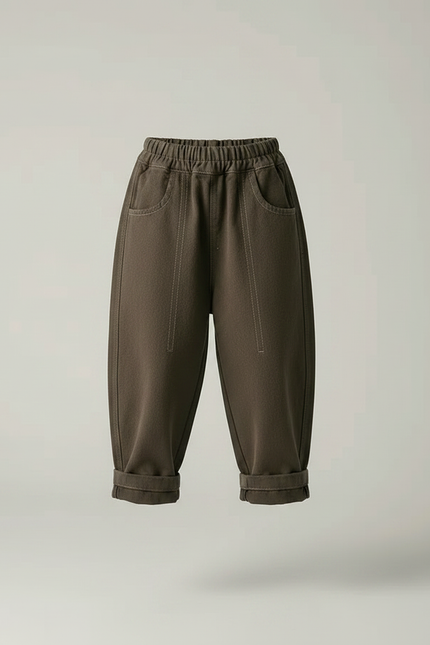 Pantalon Japonais Kaki Ample Coton Décontracté Enfant - Molleton - vue 3