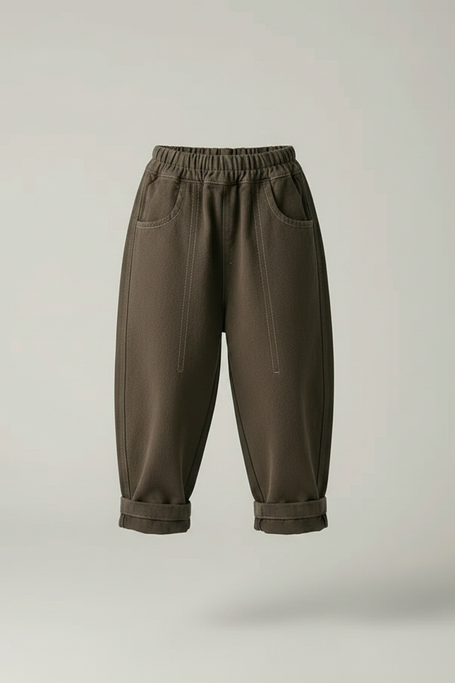Pantalon Japonais Kaki Ample Coton Décontracté Enfant - Molleton - vue 3