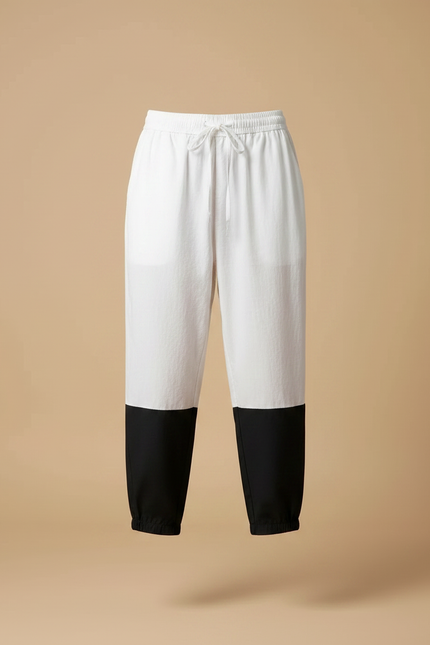 Pantalon Japonais Bicolore Ample Fluide Décontracté Femme - Multicolore Viscose - vue 3