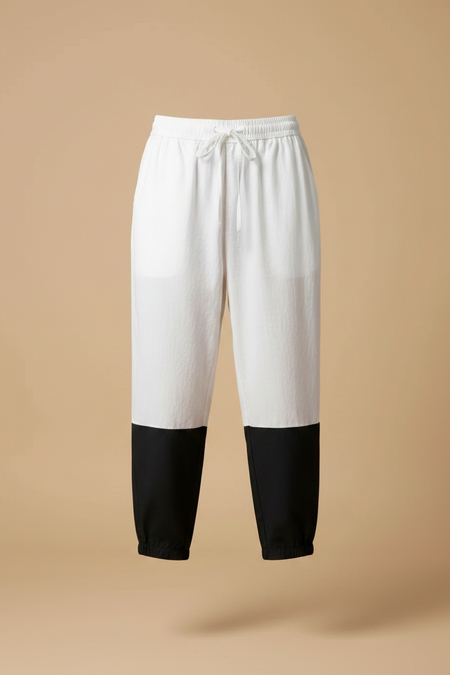 Pantalon Japonais Bicolore Ample Fluide Décontracté Femme - Multicolore Viscose - vue 3