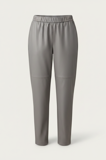 Pantalon Japonais Gris Cuir Ample Élastique Femme - vue 3