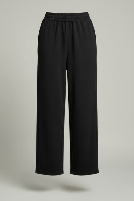 Pantalon Japonais Noir Fluide Ample Confortable Femme - Molleton - vue 3