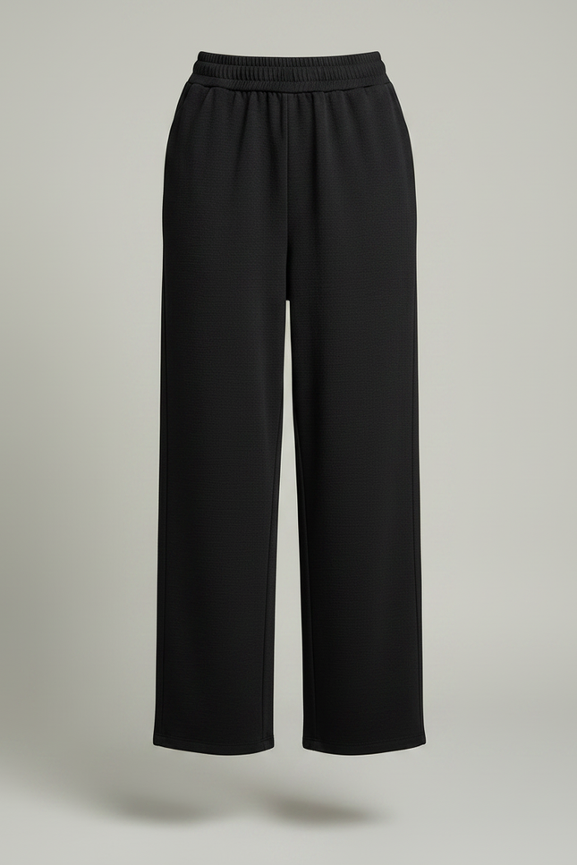 Pantalon Japonais Noir Fluide Ample Confortable Femme - Molleton - vue 3