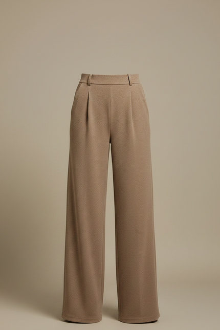 Pantalon Japonais Marron Ample Fluide Élégant Femme - Camel Laine - vue 3