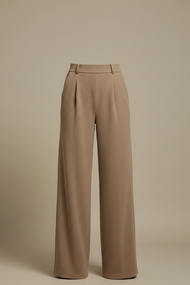 Pantalon Japonais Marron Ample Fluide Élégant Femme - Camel Laine - vue 3