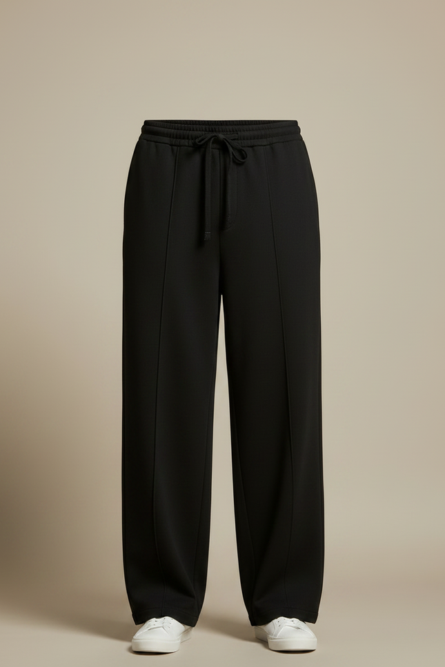 Pantalon Japonais Noir Ample Droit Homme Décontracté - Molleton - vue 3