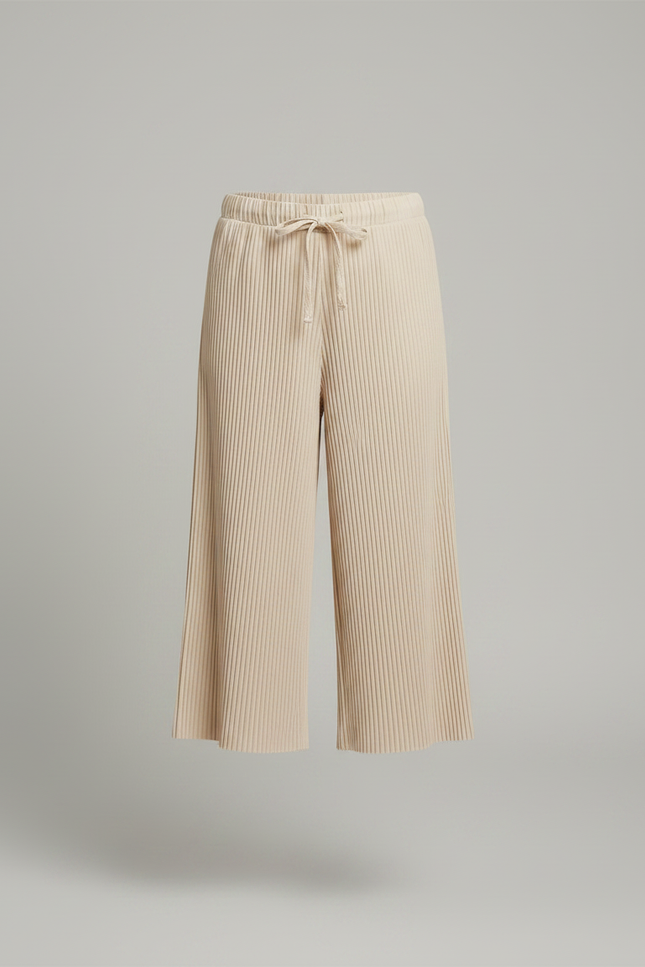 Pantalon Japonais Plissé Ample Beige Décontracté Fille - Polyester - vue 3