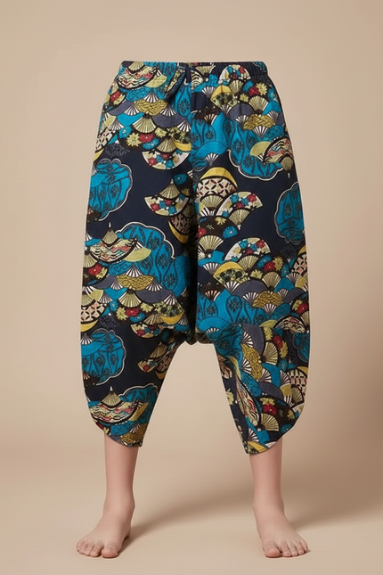 Pantalon Japonais Harem Coton Imprimé Ethnique Ample - Multicolore - vue 3