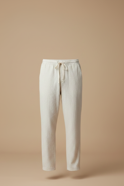 Pantalon Japonais Lin Coton Ample Beige Décontracté Homme - vue 3