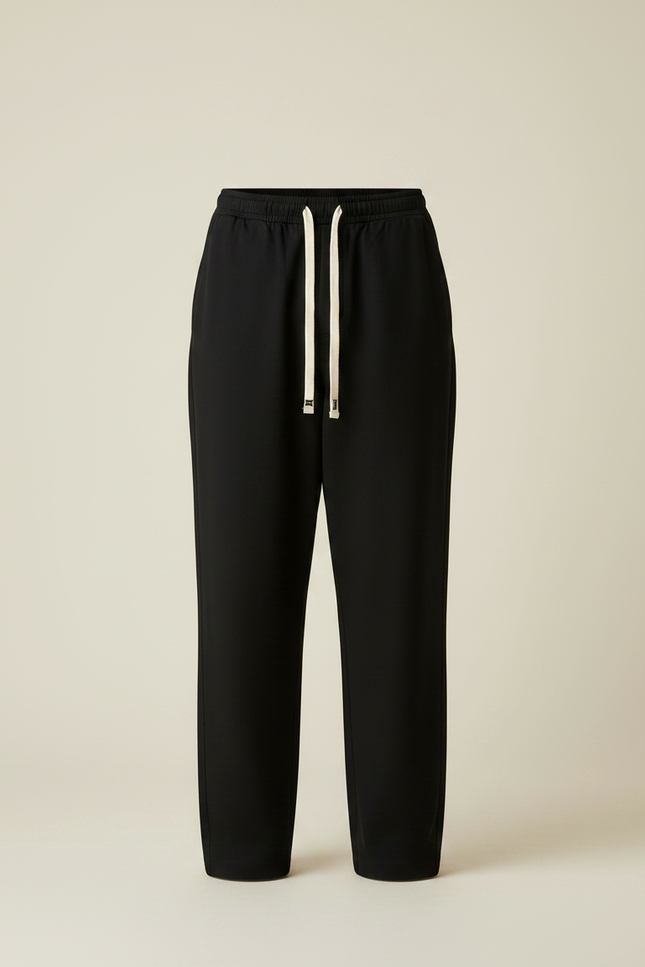 Pantalon Japonais Noir Fluide Cordon Homme Minimaliste - Polyester - vue 3