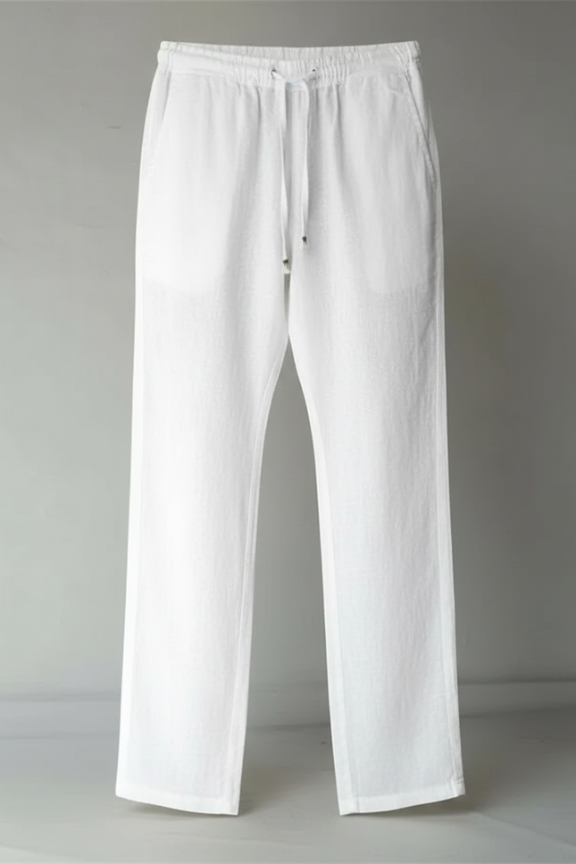 Pantalon Japonais Blanc Fluide Coton Lin Décontracté - vue 2