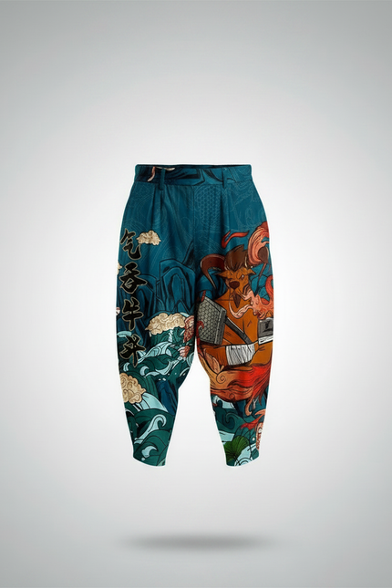 Pantalon Japonais Harem Imprimé Ample Décontracté Homme - Polyester - vue 3