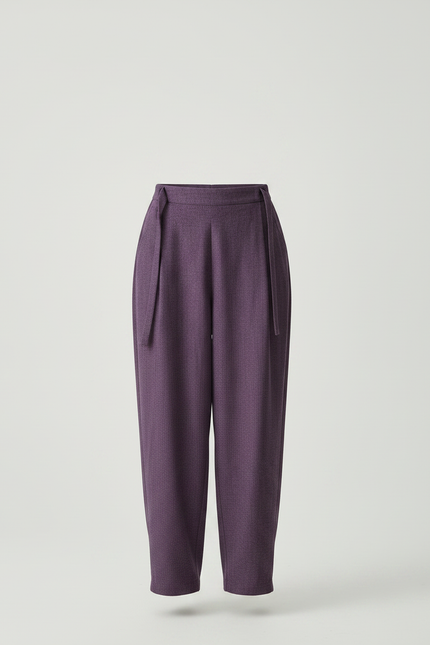 Pantalon Japonais Violet Ample Fluide Hiver - Laine - vue 3