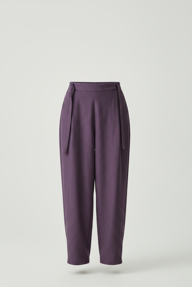 Pantalon Japonais Violet Ample Fluide Hiver - Laine - vue 3