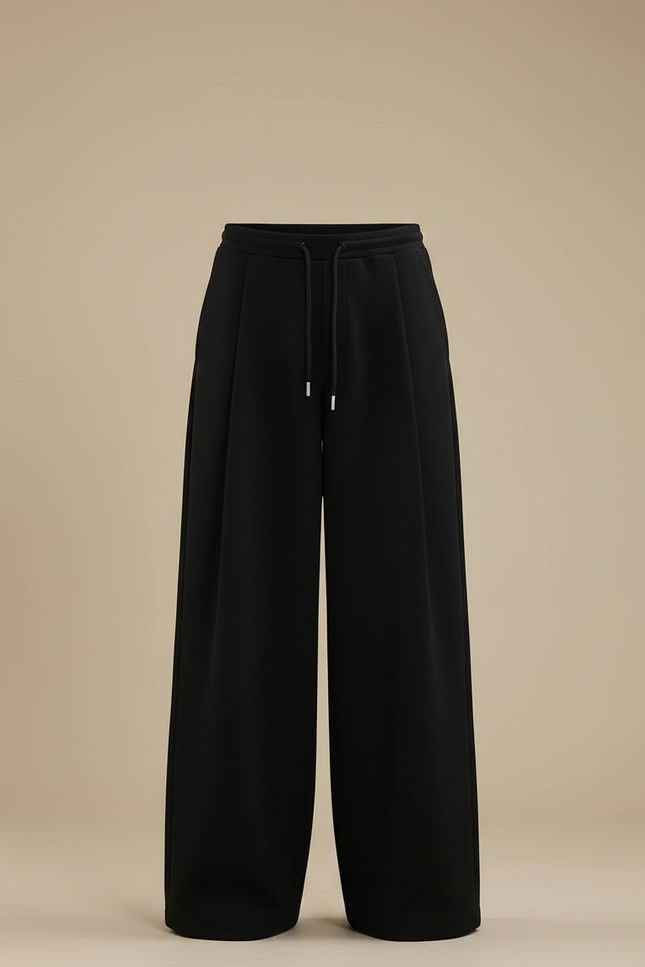 Pantalon Japonais Noir Ample Fluide Cordon Streetwear - Viscose - vue 3