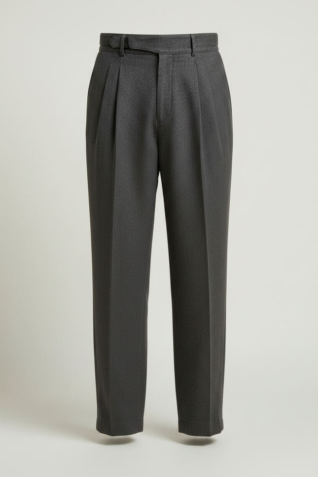 Pantalon Japonais Gris Anthracite Ample Plissé Homme - Laine - vue 3