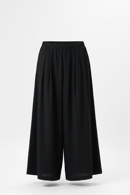 Pantalon Japonais Noir Ample Fluide Décontracté Homme - Viscose - vue 3