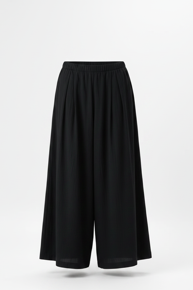 Pantalon Japonais Noir Ample Fluide Décontracté Homme - Viscose - vue 3