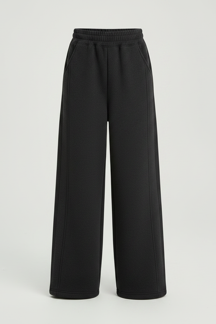 Pantalon Japonais Noir Ample Molleton Chaud Confortable - Gris - vue 3