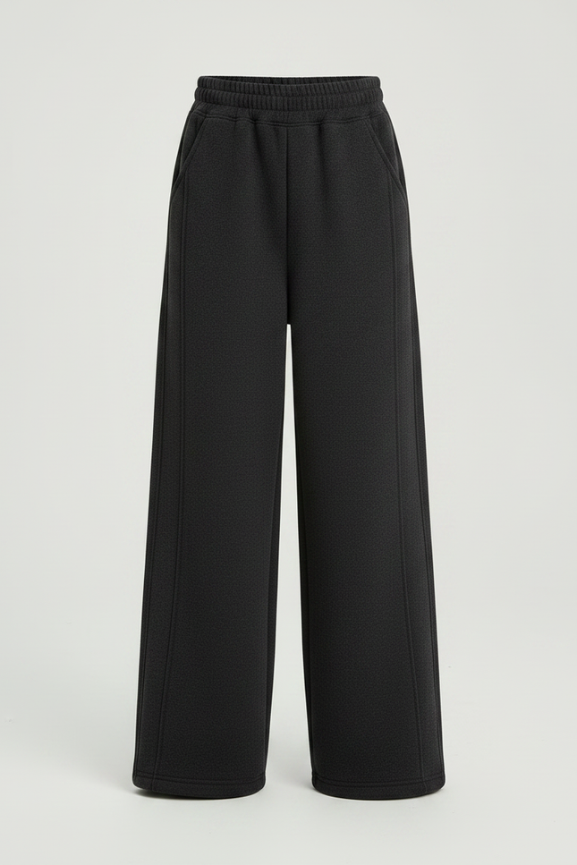 Pantalon Japonais Noir Ample Molleton Chaud Confortable - Gris - vue 3