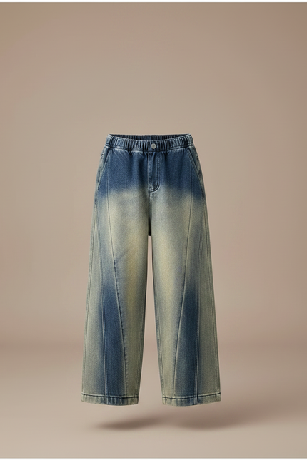 Pantalon Japonais Denim Délavé Ample Enfant Garçons - Multicolore Jean - vue 3
