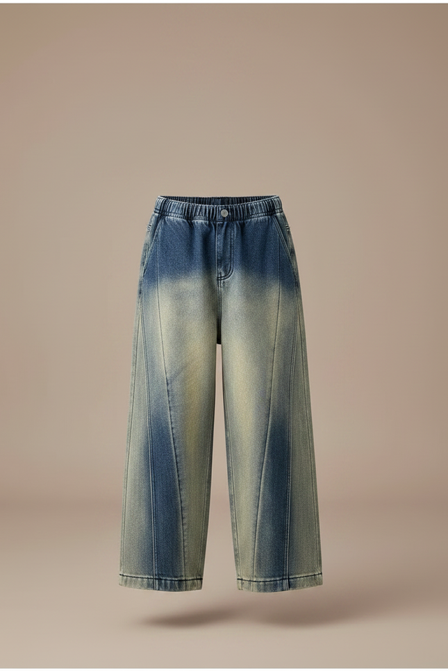 Pantalon Japonais Denim Délavé Ample Enfant Garçons - Multicolore Jean - vue 3