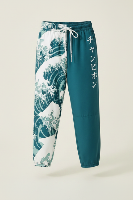 Pantalon Japonais Vagues Bicolore Ample Enfant - Multicolore Polyester - vue 3