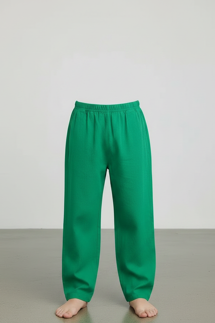 Pantalon Japonais Vert Ample Coton Enfant - vue 3