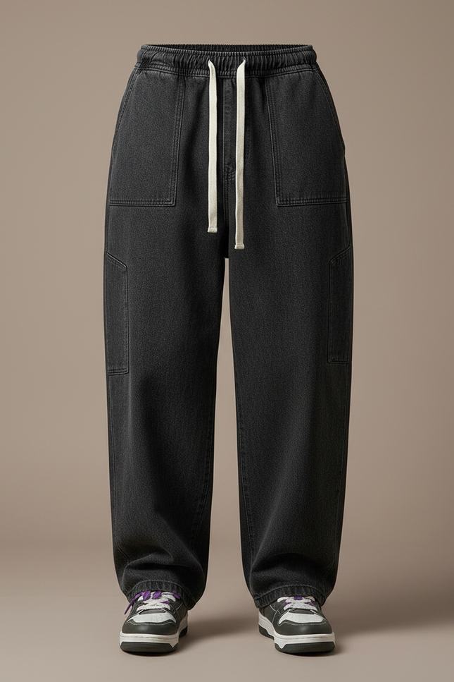 Pantalon De Travail Japonais - Gris Jean - vue 3