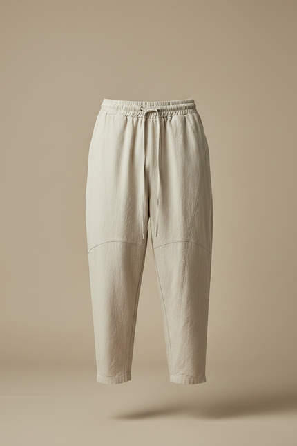 Pantalon Japonais Beige Ample Lin Décontracté Homme Confortable - vue 3