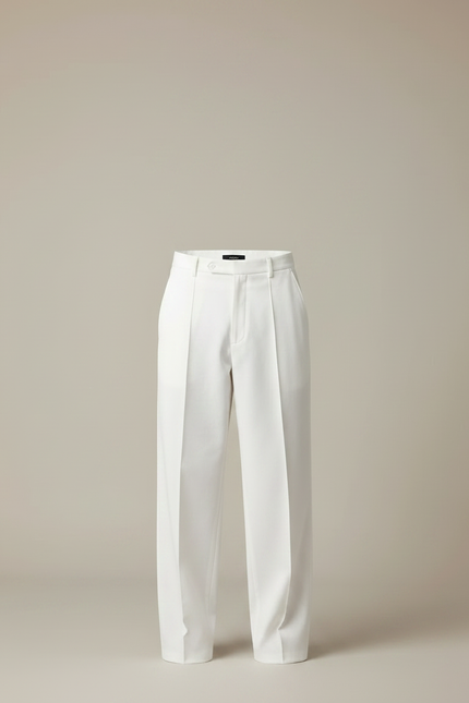 Pantalon Japonais Blanc Ample Droit Décontracté Léger - Gabardine - vue 3
