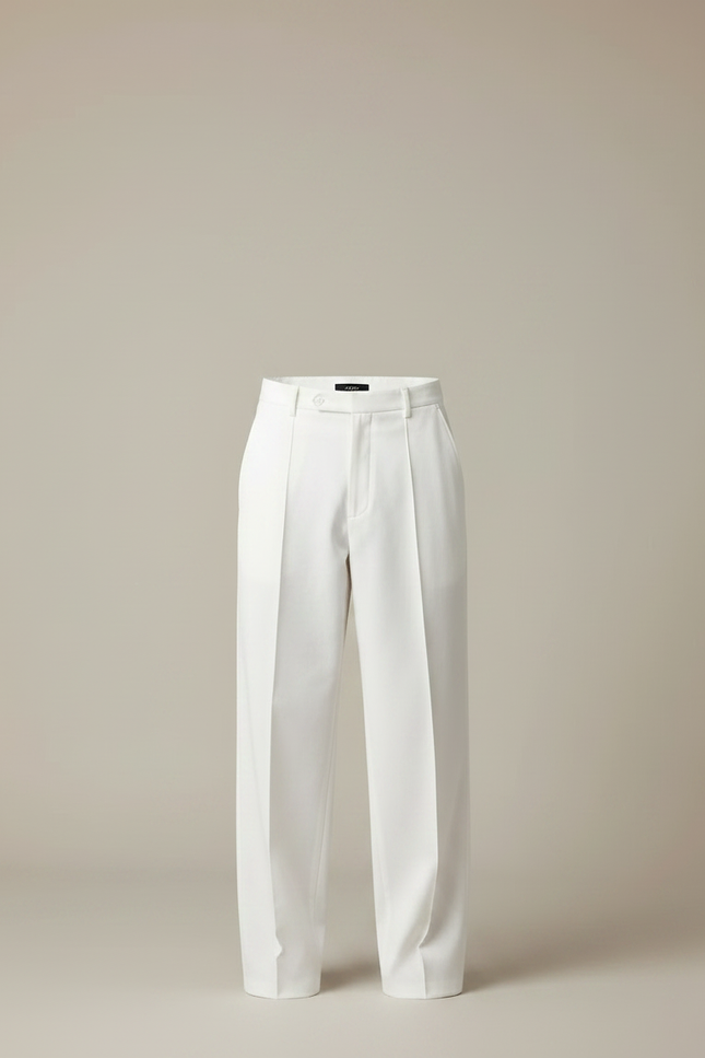 Pantalon Japonais Blanc Ample Droit Décontracté Léger - Gabardine - vue 3