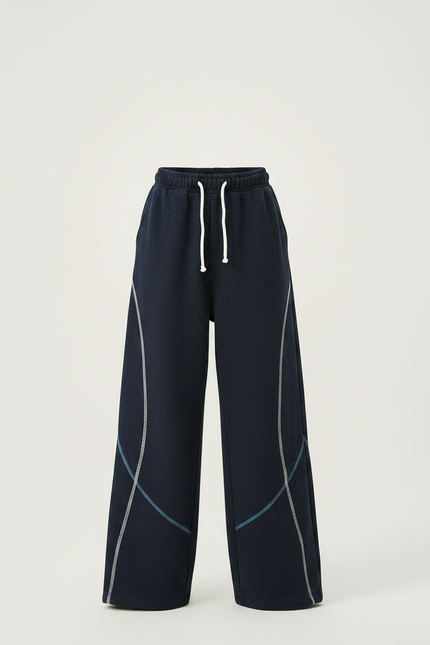 Pantalon Japonais Bleu Marine Ample Sportif Garçon - Molleton - vue 3