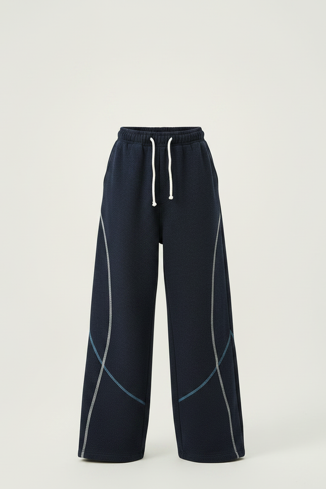 Pantalon Japonais Bleu Marine Ample Sportif Garçon - Molleton - vue 3