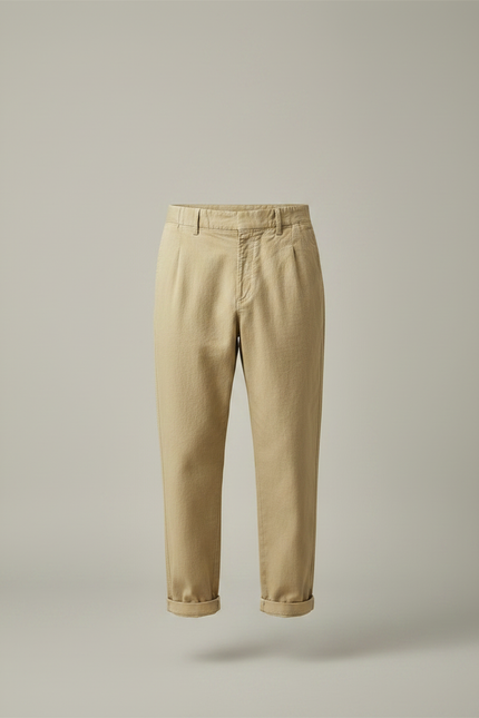 Pantalon Japonais Kaki Ample Coton Ceinturé Décontracté - vue 3
