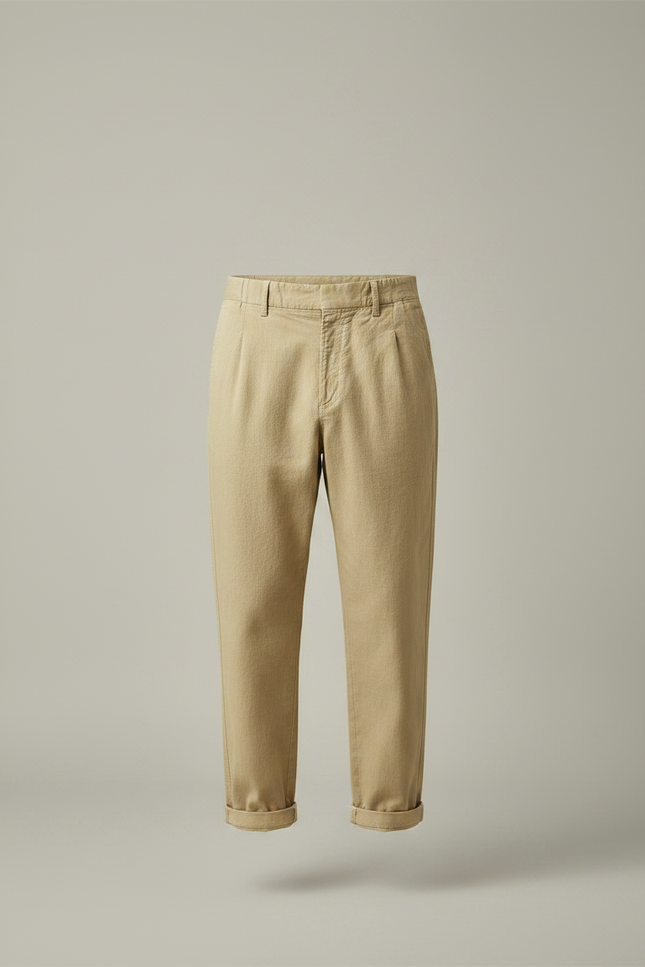 Pantalon Japonais Kaki Ample Coton Ceinturé Décontracté - vue 3