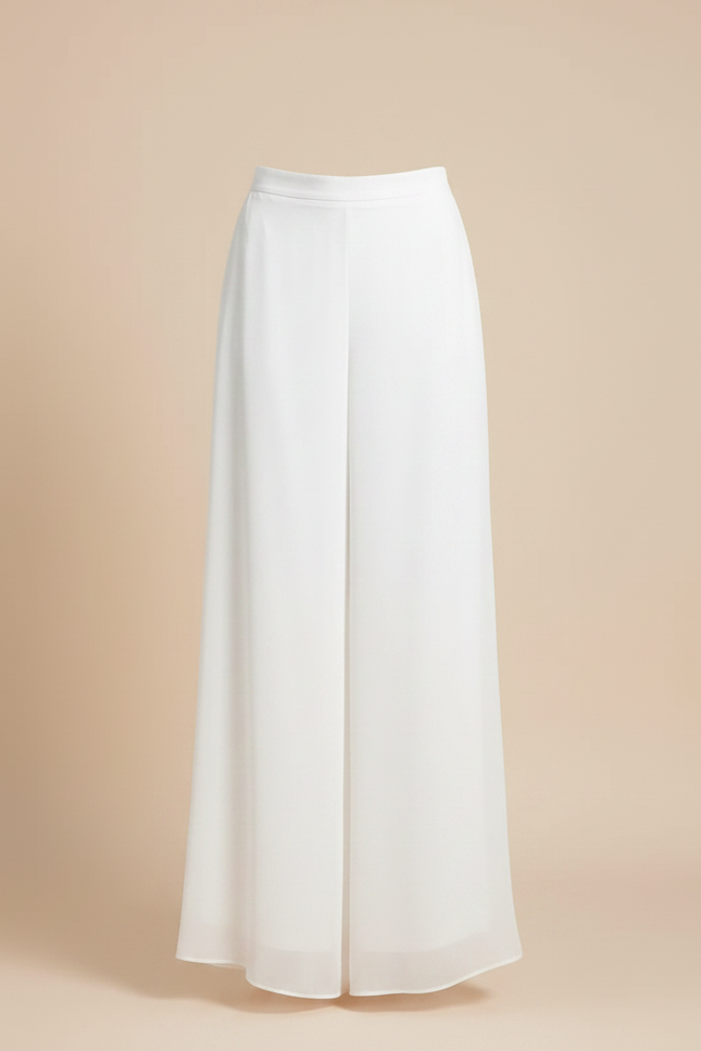 Pantalon Japonais Blanc Fluide Ample Chiffon Femme - Polyester - vue 3
