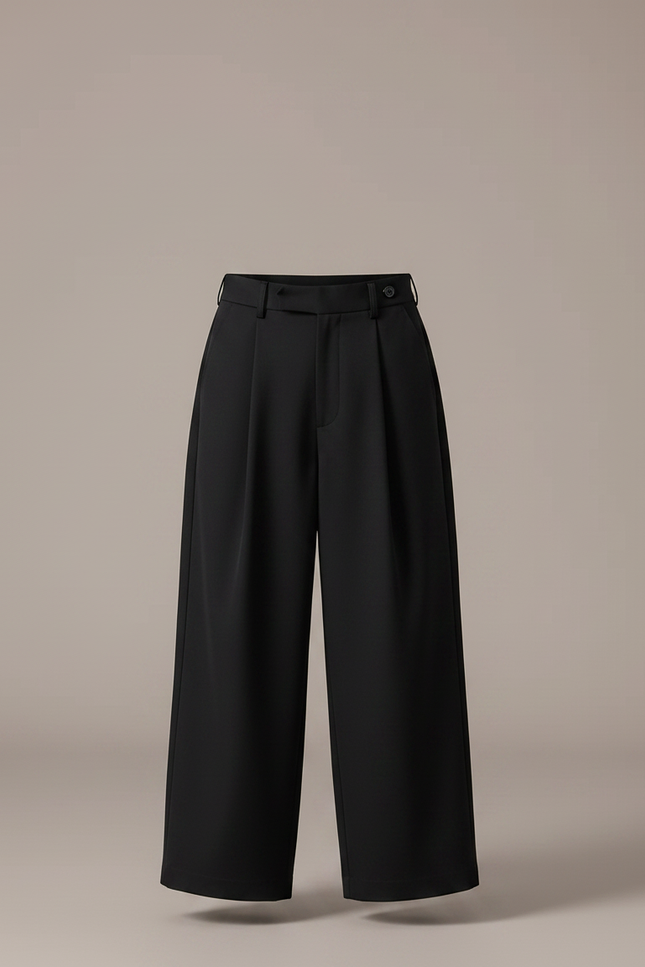 Pantalon Japonais Noir Ample Plissé Décontracté Garçon - Polyester - vue 3