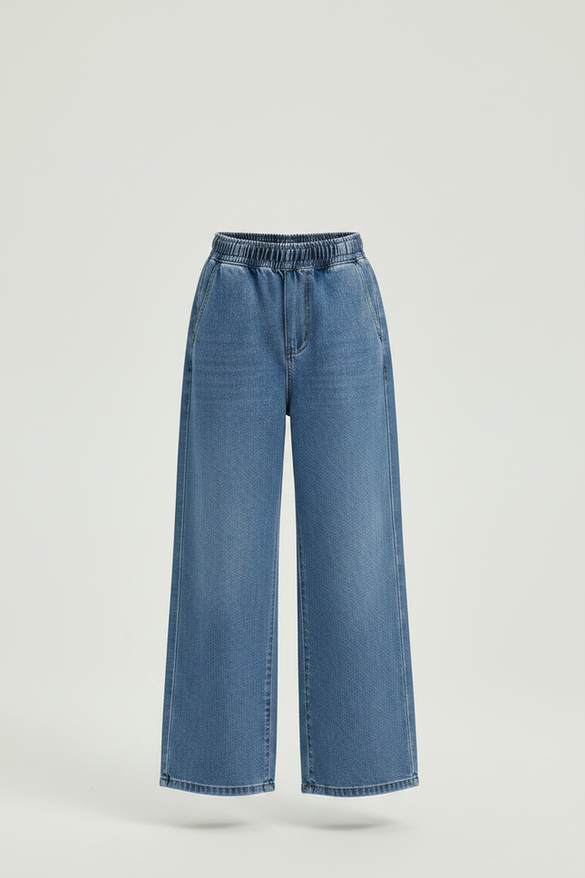 Pantalon Japonais Denim Ample Bleu Décontracté Enfant - Jean - vue 3