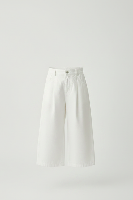 Pantalon Japonais Blanc Cassé Ample Coton Culotte - vue 3