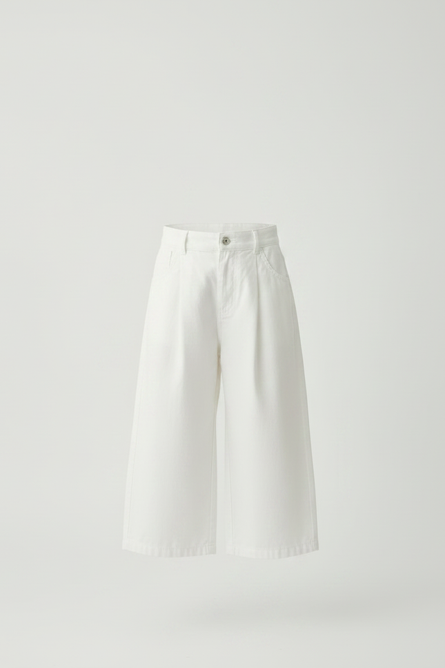Pantalon Japonais Blanc Cassé Ample Coton Culotte - vue 3